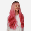 perruque cheveux longue rose