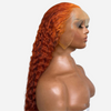 perruque longue avec des cheveux roux boucle