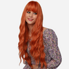 cheveux long roux avec une frange