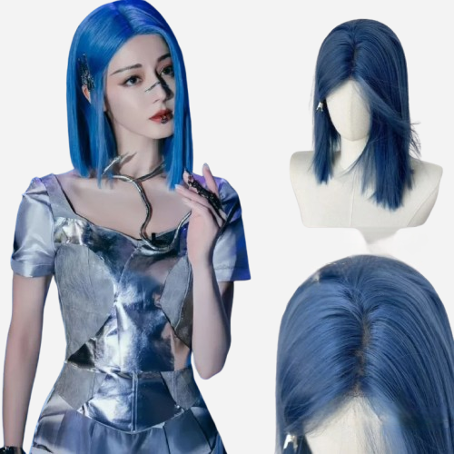 Perruque Bleue Rose Noelle