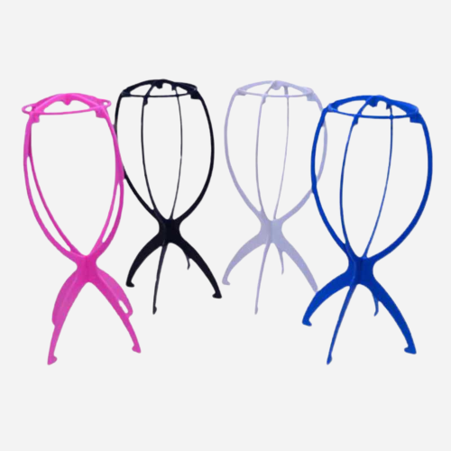 quatre couleur de porte perruque pliable